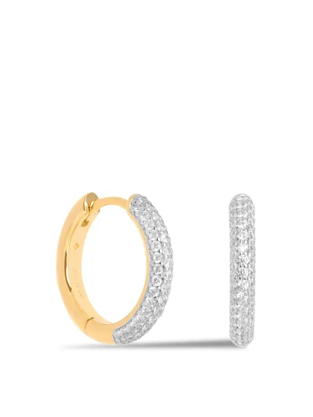 Astrid & Miyu Pavé Crystal Small Hoop Earrings 18kt Gold