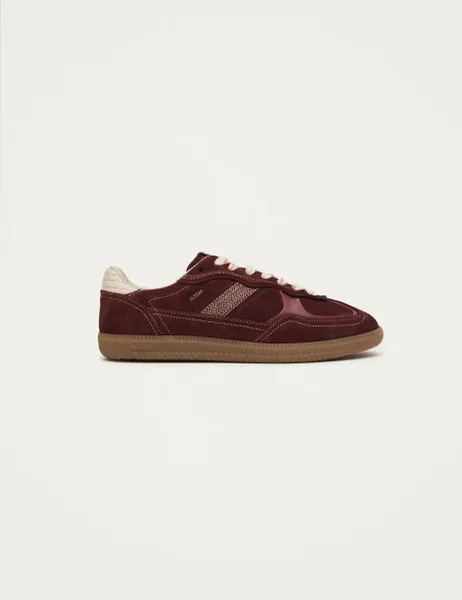 ALOHAS Tb.490 Rife Leather Lace Up Trainers Burgundy