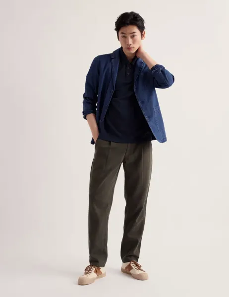 Seasalt Cornwall Tapered Fit Linen Rich Chinos Khaki