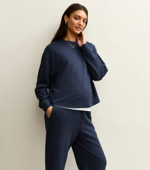 New Look Women's Maternity Premium Navy Jersey Sweatshirt
