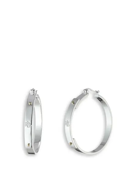 Lauren Ralph Lauren Sterling Silver Two Tone Hoops