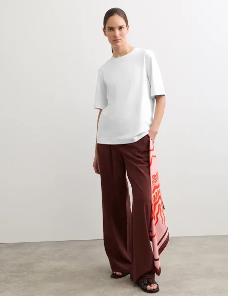 Jaeger Cotton Modal Blend Crew Neck T-Shirt White