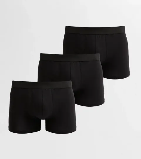 Men's Pack of 3 Black Jersey Boxers