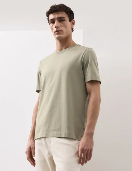 Autograph Pure Supima Cotton Performance Crew Neck T-shirt Light Olive