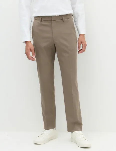 Marks & Spencer Regular Fit Smart Stretch Trousers Mocha
