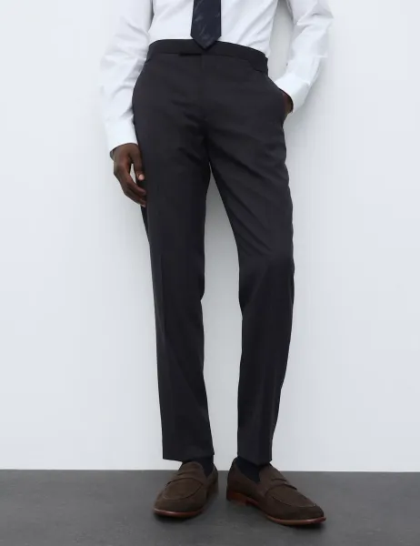 Autograph Tailored Fit Suit Trousers with Wool Navy