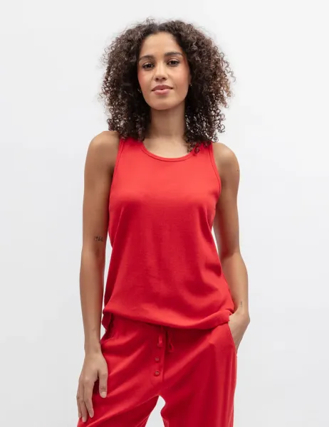 Cyberjammies Cotton Modal Ribbed Vest Red