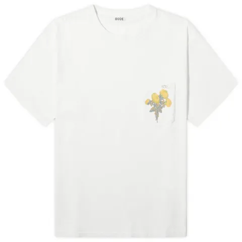 Embroidered Bouquet Pocket T-Shirt