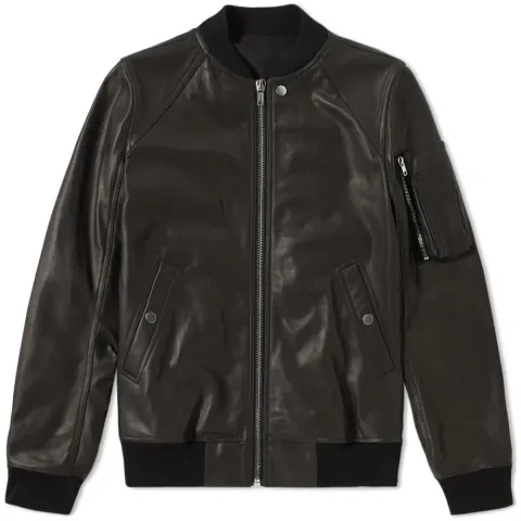 Raglan Leather Bomber Jacket