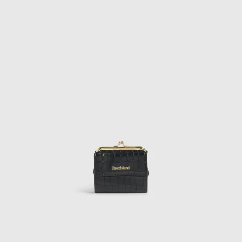 River Island Croc Print Mini Frame Pouch