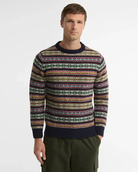 Scottish Made Fair Isle Wool Crew Neck Jumper