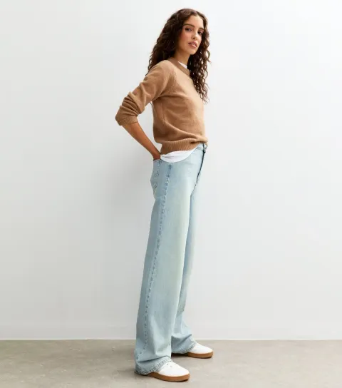 Women's Tall Light Blue Adalae High Waist Wide Leg Jeans