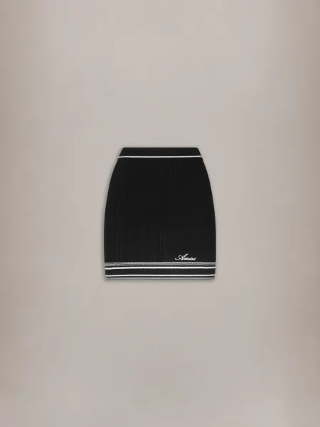 WOMEN - WOMEN'S SCRIPT KNIT MINI SKIRT - Black