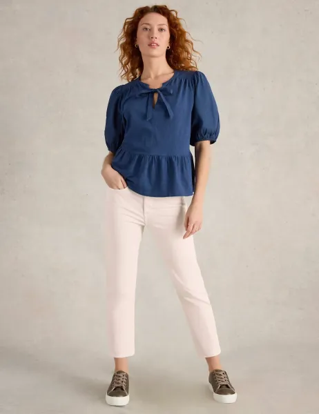 White Stuff Mid Rise Straight Leg Cropped Jeans Natural