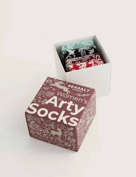 Seasalt Cornwall 4 Pack Animal Print Ankle High Socks Multi