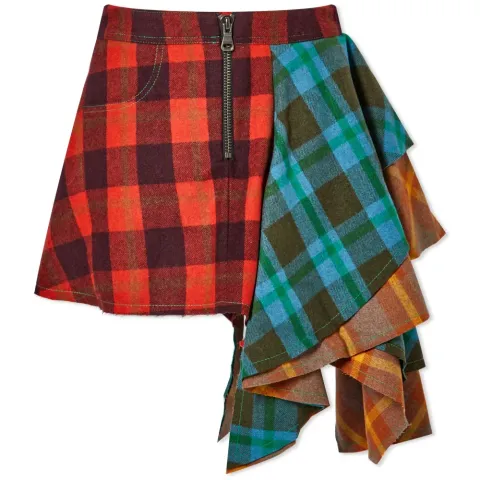 Mystica Check Asymmetric Skirt