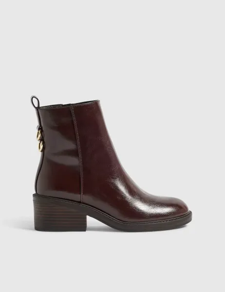 River Island Block Heel Round Toe Ankle Boots