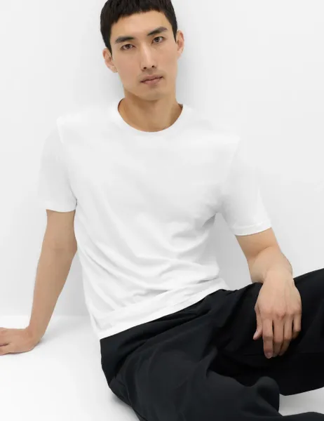 Marks & Spencer Slim Fit Pure Cotton Crew Neck T-Shirt White