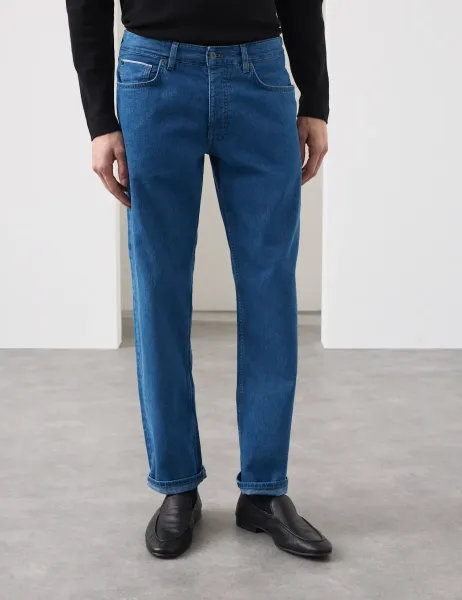 Straight Fit Lightweight Selvedge Jeans Blue