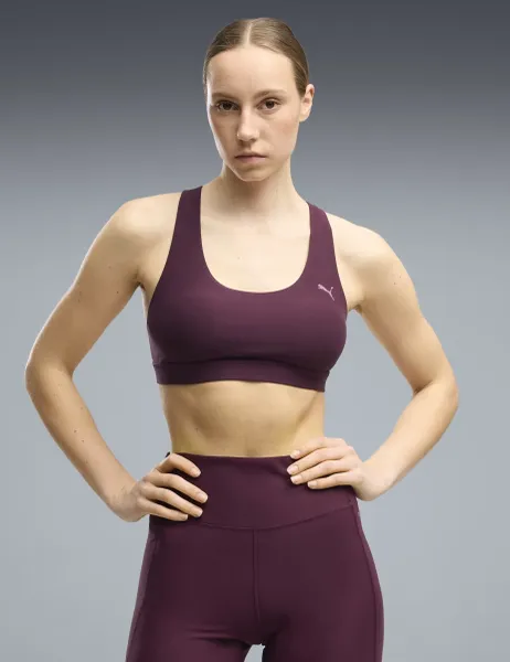 Puma Cloudspun Non Wired Sports Bra Burgundy