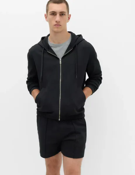Marks & Spencer Ultimate Cotton Rich Zip Up Hoodie Black