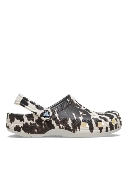 Crocs Classic Pop Animal Print Flat Clogs Neutral