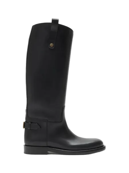 women Leather Cavalier Boots Black