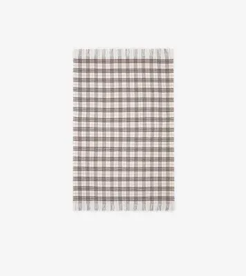 Check Cashmere Blanket in Pebble beige