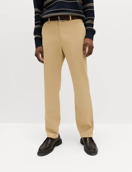 Marks & Spencer Regular Fit Half Elasticated Waist Chinos Sand