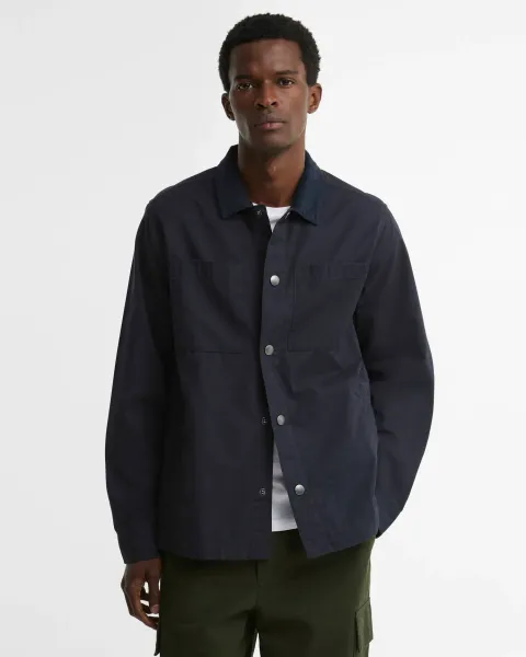 Cord Collar Twill Overshirt