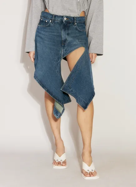 Evergreen Cut-Out Denim Skirt