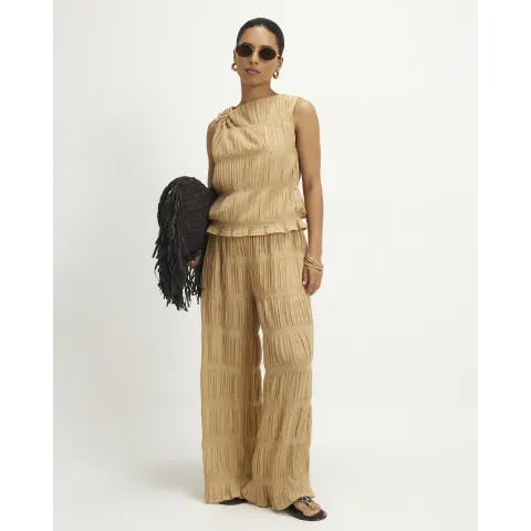 River Island Petite Glitter Wide Leg Trousers