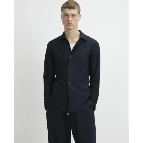 River Island Muscle Fit Ribbed Long Sleeve Shirt