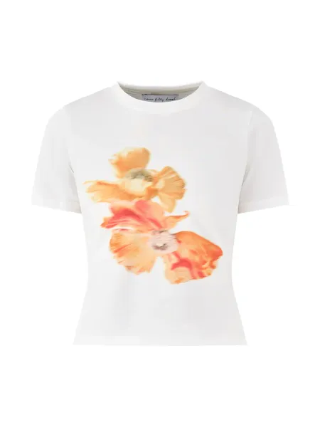 Never Fully Dressed Blurred Floral Slim Graphic T-Shirt