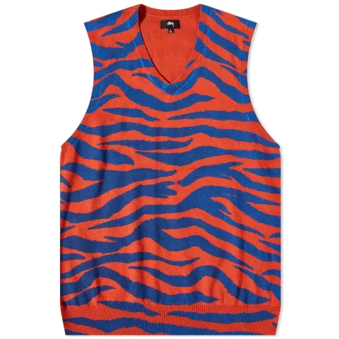 Tiger Printed Sweater Vest