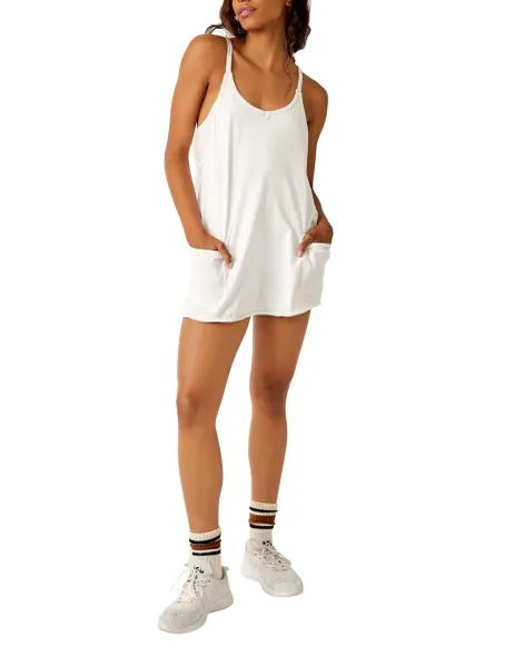 Hot Shot Cotton Rich Mini Dress White