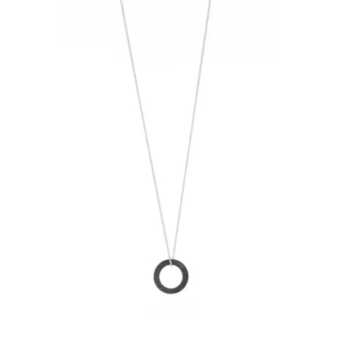 Oxidized Circle Pendant Necklace