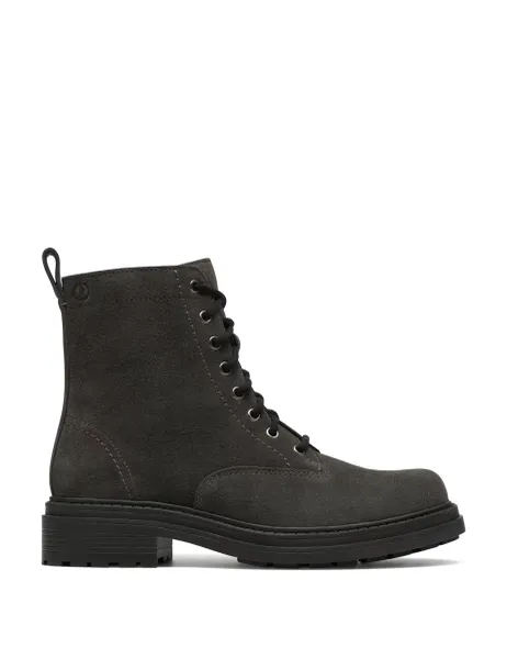 Clarks Suede Lace Up Ankle Boots Dark Grey