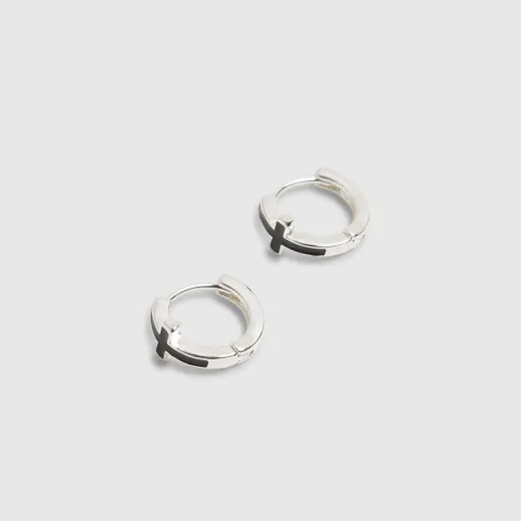 River Island Cross Hoop Earrings