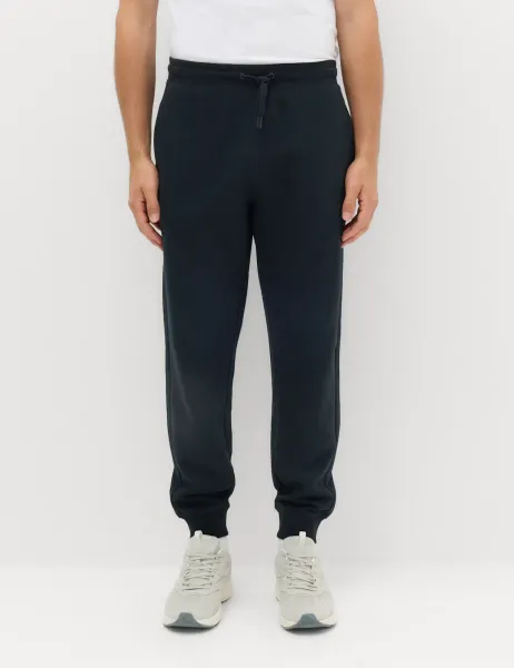 Marks & Spencer Cotton Rich Brushback Cuffed Joggers Black