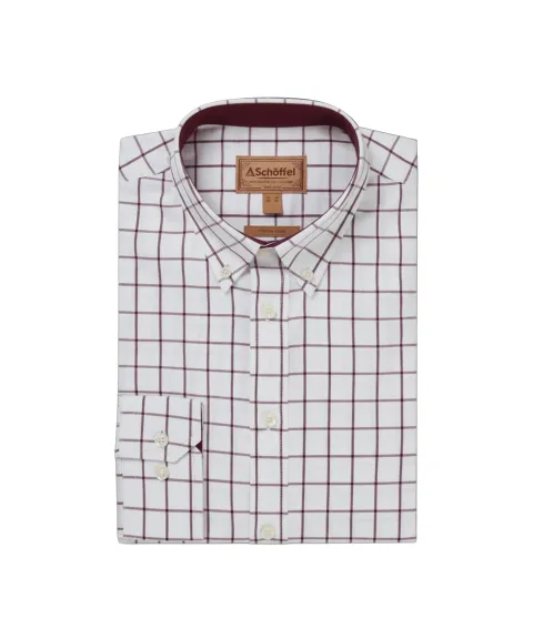 Schöffel Country Halesworth Tailored Shirt - Burgundy Check