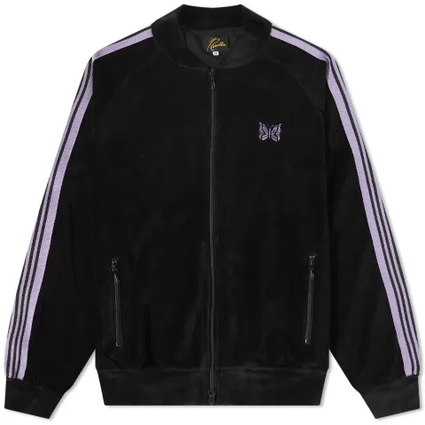 Velour Bomber Track Jacket