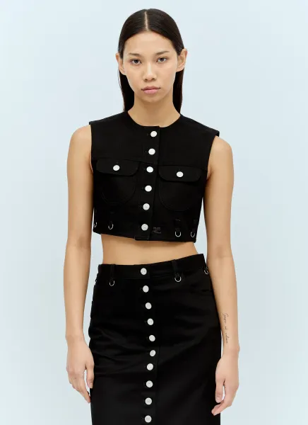 Multiflex Denim Crop Vest