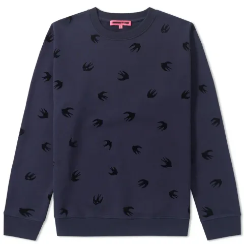 McQ by Alexander McQueen Flocked Swallow Crew Sweat