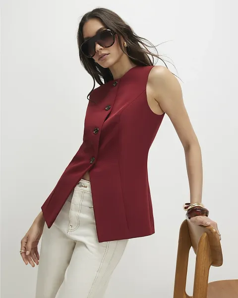 River Island Sleeveless Button Detail Waistcoat