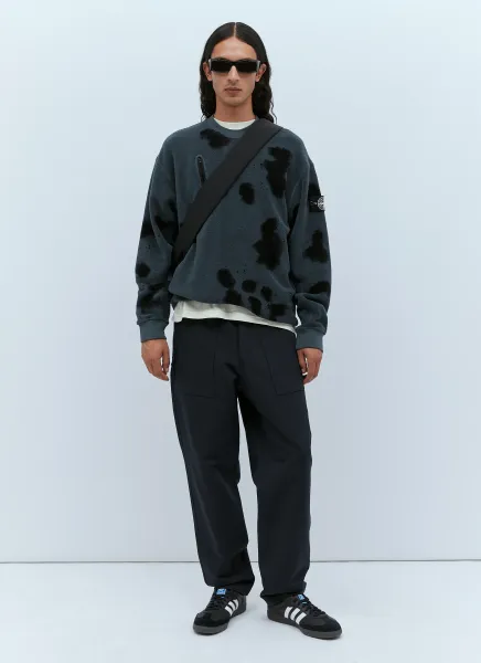 Distressed Fleece Sweatshirt