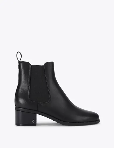 Carvela Leather Block Heel Ankle Boots Black
