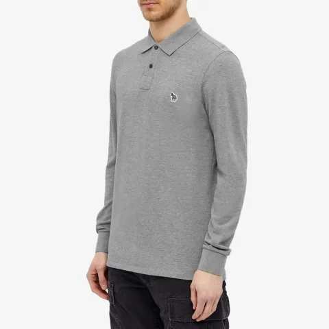 Long Sleeve Regular Fit Zebra Polo