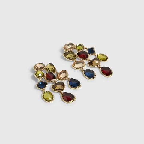 River Island Jewel Tone Drop Earrings