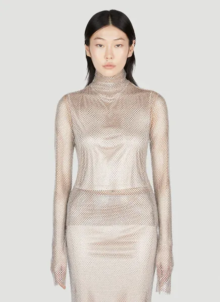 Noemi Rhinestone Mesh Top